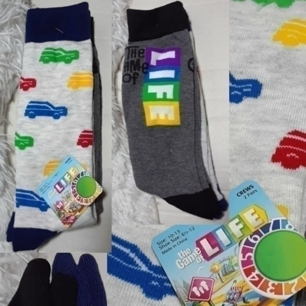 The Game Of Life Crew Socks Duo- Size 9-11